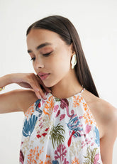 Deep Sea Lyocell Halter Maxi Dress